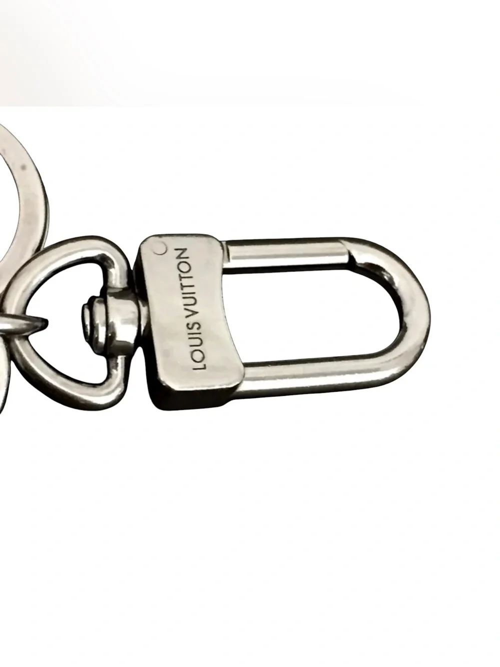 Louis Vuitton Black Monogram Eclipse Leather Key Charm with Silver Hardware